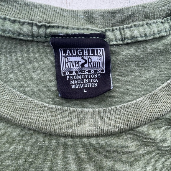 Men's Laughlin T-Shirt Green Motorcycle L Bike Week Racing Desert USA Nevada - Picture 4 of 14